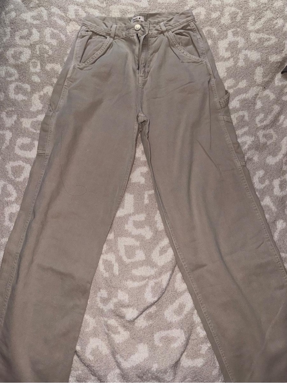 Garage Straight-Leg Utility Jeans in Olive